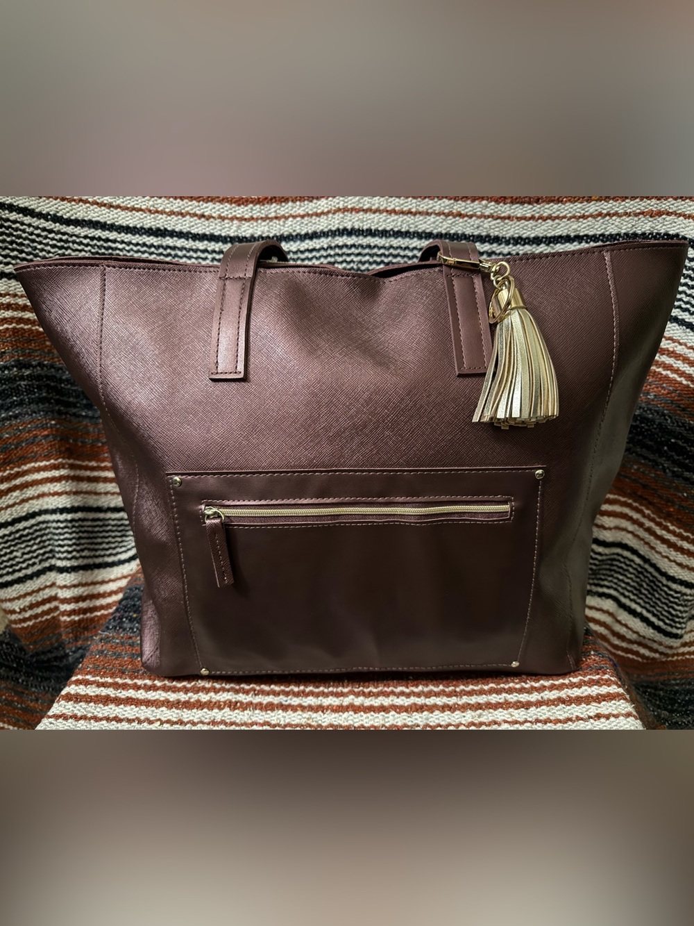 Bath & Body Works Classic Burgundy Tote Bag with Tassel NWT